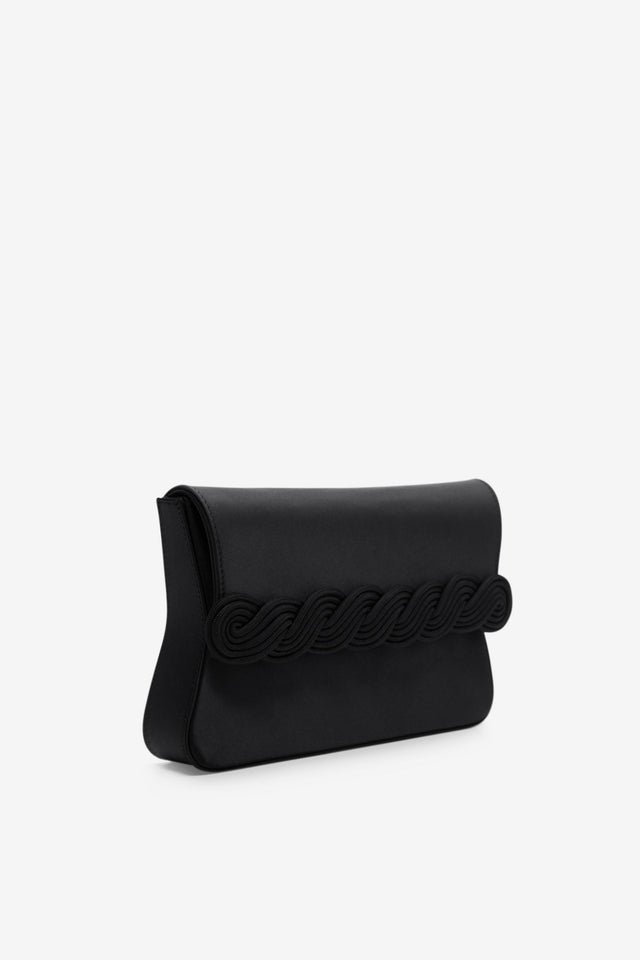 Women's Classic Black Flap Clutch Bag